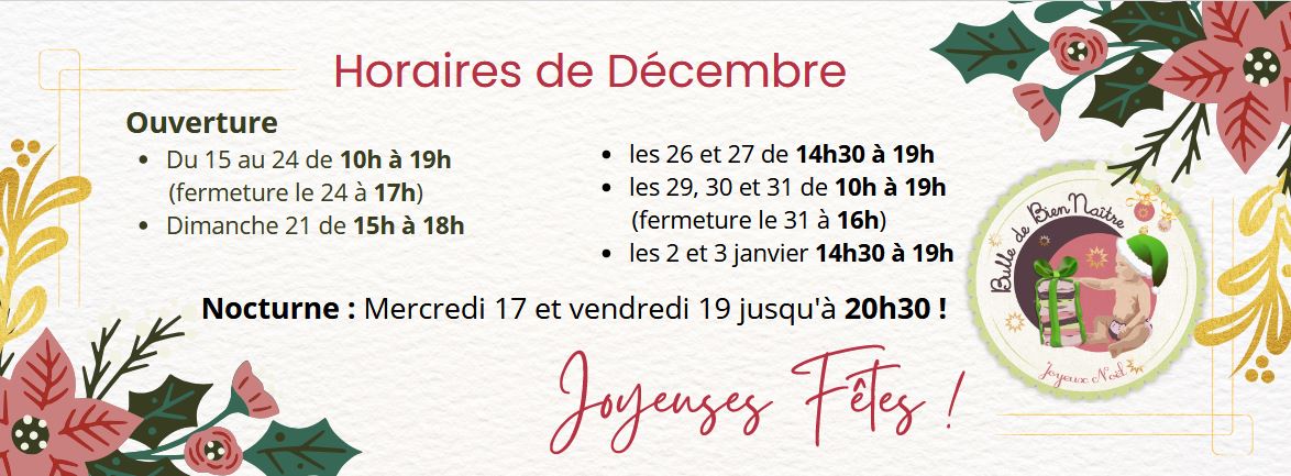 Horaires Noel